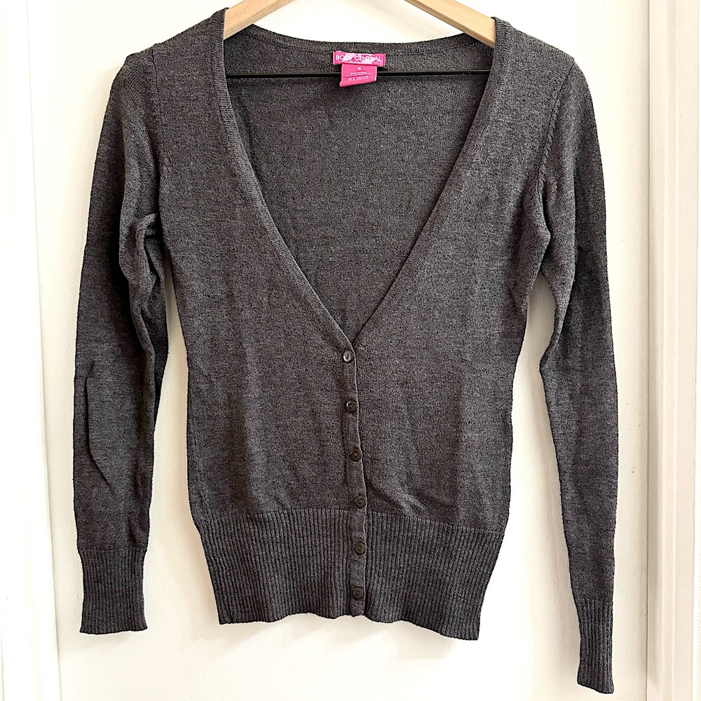 Body Central Fitted V-Neck Button Front Academia Cardigan size Small
